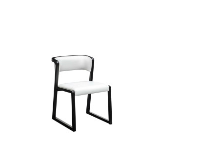 Stoel 1x Eetkamer Club stoelen Fauteuil Designer Hout Lounge Italië Bekleding Wit