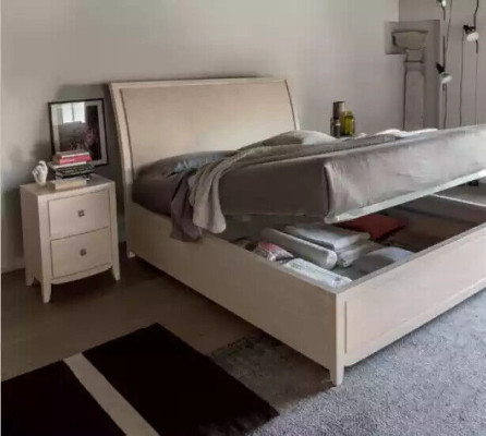Bed 2x Night Stands Luxury Complete Bedroom Set Furniture gray 3 pcs