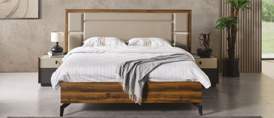 Bed Nachtkastje Kledingkast 4-delig Slaapkamer Set Ontwerp Modern Luxe