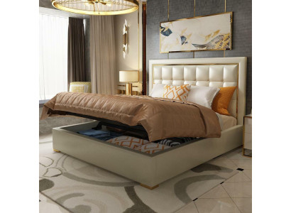 Bedbekleding Ontwerp Luxe Tweepersoonsbed Grijs 180x200 cm Slaapkamer Lederen Hotel