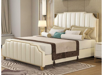 Ontwerp tweepersoons bed hotel luxe slaapkamer 180x200cm lederen bedden gestoffeerd.