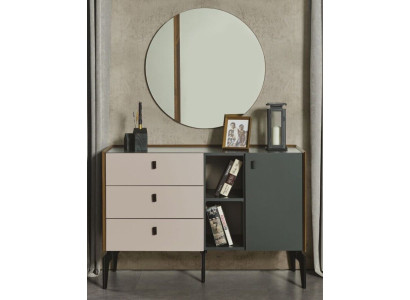 Ontwerp slaapkamer compleet set dressoir met spiegel 2-delige set hout nieuw