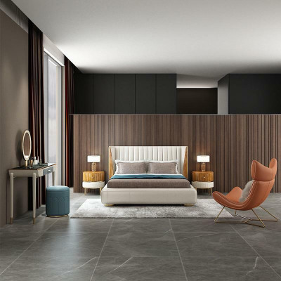 Designer Italiaanse meubels Bed Dubbele Slaapkamer 150x200cm Bedden Leder Nieuw