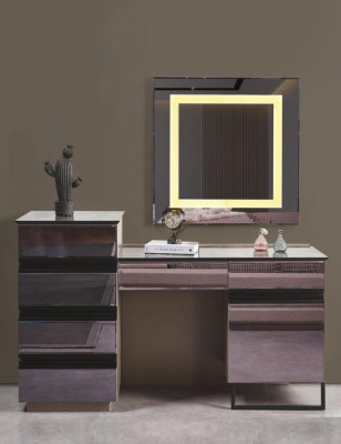 Luxe slaapkamer set 6-delig Moderne stijl Houten meubelen Bed Kaptafel set