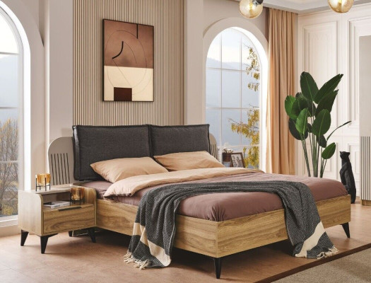 Luxe slaapkamer set Compleet Designer Bed 2x Nachtkastjes 3-delig nieuw