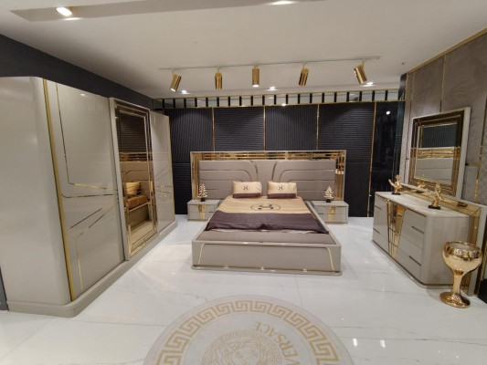 Moderne commode met spiegel Luxe modern design slaapkamer houten set 2-delig.