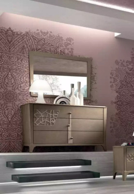 Slaapkamer bed 2x nachtkastje design 6-delig compleet set bruin 6-delig