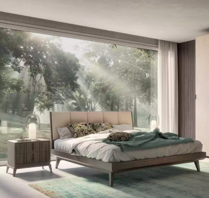 Slaapkamer Set Bed 2x Nachtkastjes Kledingkast Design Luxe nieuw 4-delig