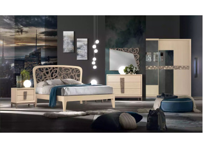Slaapkamer set Bed 2x Nachtkastjes Kledingkast Design Luxe nieuw 6-delig