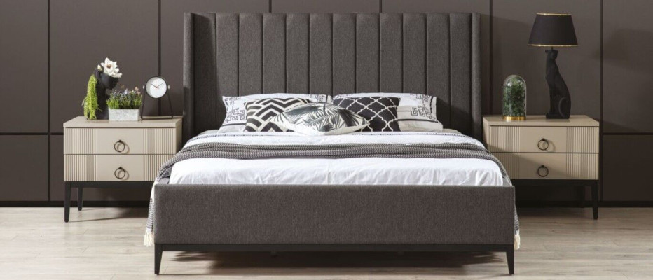 Slaapkamer set Bed 2x Nachtkastjes Kledingkast Moderne meubels 4-delig