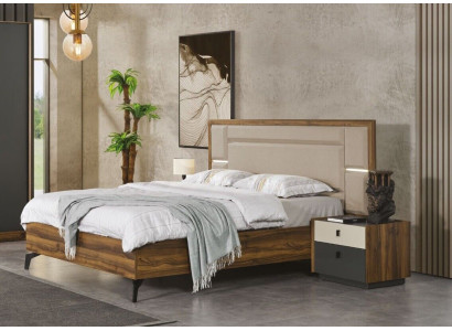 Slaapkamerset Bed Nachtkastje 3-delig Design Meubels Bedden Luxe Compleet