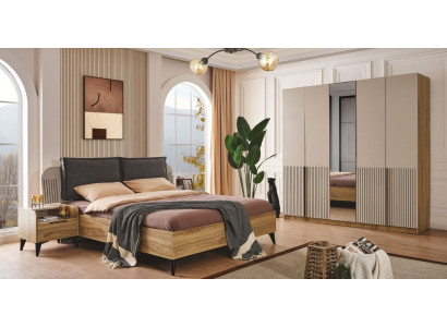 Slaapkamer set design Modern Luxe Bed 2x Nachtkastjes kast 4 dlg Nieuw