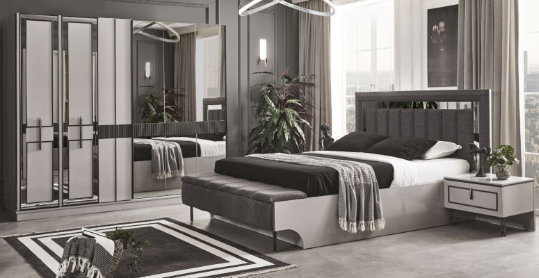 Slaapkamer set Complete bed 2x nachtkastjes Kledingkast Luxe meubels