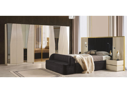 Slaapkamerset Volledige kamer Houten bed Nachtkastjes Meubels Kast 5-delig.