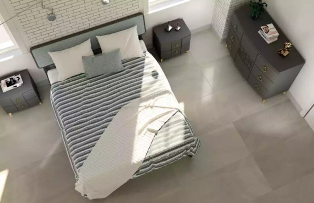 Slaapkamer set Luxe bed 2x nachtkastjes Design grijs 3-delig commode