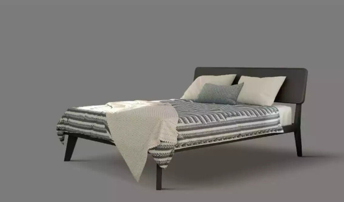 Slaapkamer set Luxe bed 2x nachtkastjes Design grijs 3-delig commode