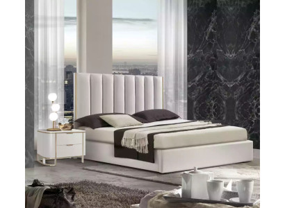 Slaapkamer set Luxe bed 2x nachtkastjes Design nieuw wit 3-delig Modern