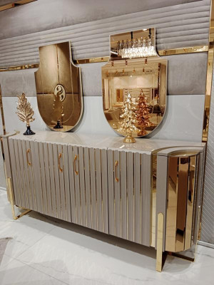 Ladekast met 2x spiegel houten meubel dressoir luxe meubel modern meubel 3-delig nieuw