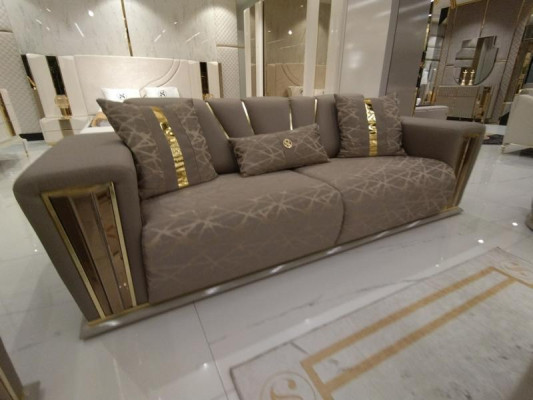 Bankstel 3-zits Textiel Hout Modern Bankstel Bank Sofa's Design Luxe Nieuw Bankstel