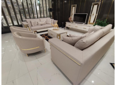Sofaset 3+3+1+1 zits + salontafel + dressoir Moderne Set Nieuw