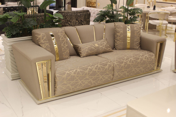 Sofaset 3+3+1+1 stoel + salontafel + woonwand Modern Textiel Compleet Nieuw