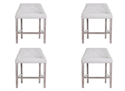 4x Bar Kruk Barkruk Toonbank Stoel Set Stoelen Gestoffeerd Chesterfield Design Stijl