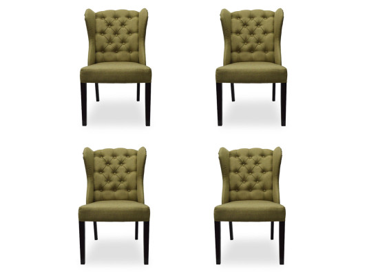 4x Ontwerp Gestoffeerde Zitstoelen Stoel Zie Set Fauteuil Lounge Club Set