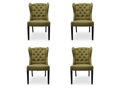 4x Ontwerp Gestoffeerde Zitstoelen Stoel Zie Set Fauteuil Lounge Club Set