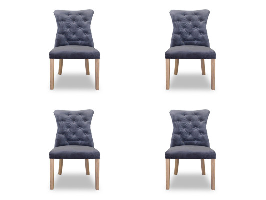 4x Stoelen Stoel Bekleding Design Chesterfield Set Fauteuil Compleet Set