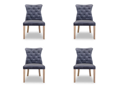 4x Stoelen Stoel Bekleding Design Chesterfield Set Fauteuil Compleet Set