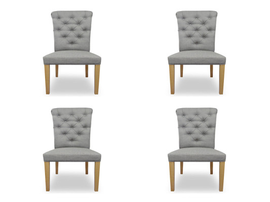 4x Stoelen Stoel Bekleding Ontwerp Lounge Zitje Leuning Set Fauteuil Chesterfield