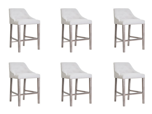 6x Barkruk Barkruk Teller Stoel Set Stoelen Gestoffeerd Chesterfield Design Stijl