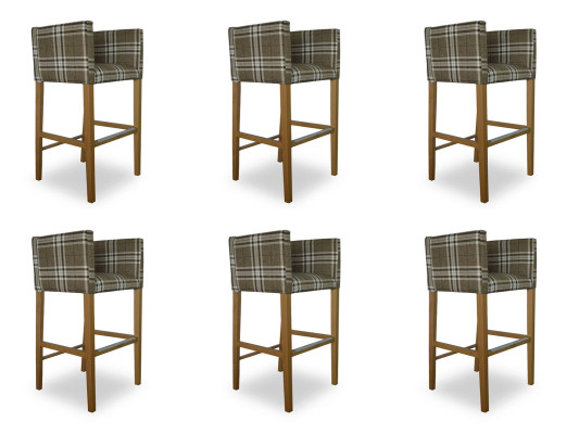 6x Barkruk Hoek Stoel Fauteuil Stoelen Kruk Balie Stoel Bekleding Set Caro