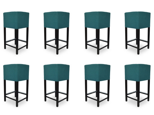 8x Barkrukken Hoek Stoel Fauteuil Stoelen Krukje Toonbank Leer Bekleed Compleet Set