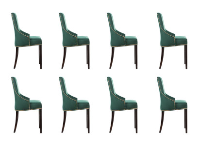 8x Ontwerp gestoffeerde zitstoelen Stoel Zie set fauteuil lounge club set