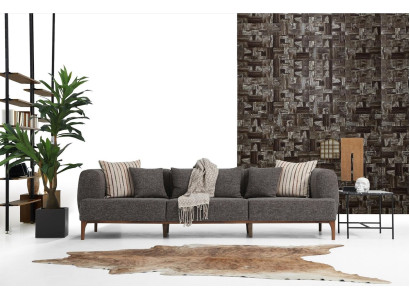 Driesitsbank 3-zitsbanken Grijs Stof Woonkamer Luxe Modern Nieuw