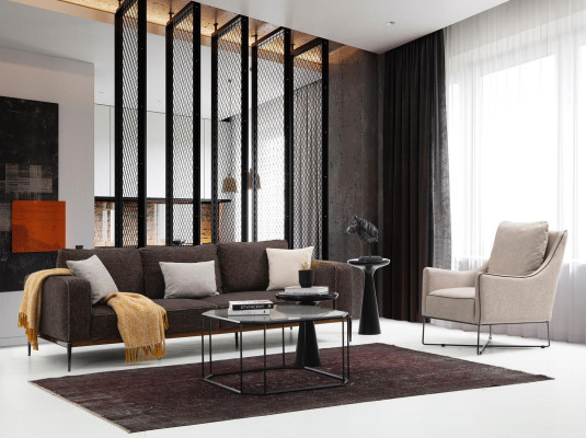 Sofa set 2-zits bankstel Beige Bankstellen Stoelen Modern Set