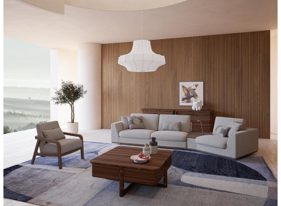 Zitbankbank Bank Driezitter Woonkamer Ontwerpstoel Hout Textiel
