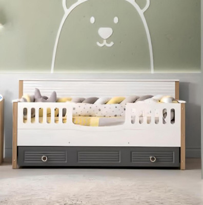 Bedframe Perfecte kinderbed Hout Kinderkamer Bedframes Grijs