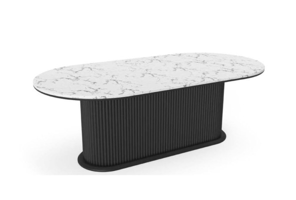 Eettafel hout Eettafel modern zwart ovale tafel Meubels Modern Nieuw