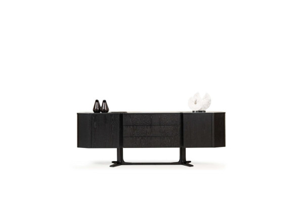 Moderne zwarte houten kast ontworpen dressoir luxe dressoir commode