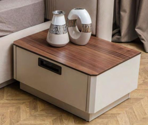 Stijlvolle slaapkamer meubels Designer gestoffeerd tweepersoonsbed 2x nachtkastjes