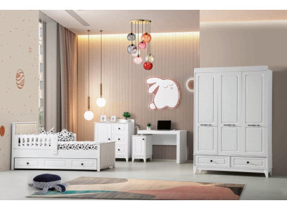 Modern Complete tienerkamer Luxe kinderkamerset 4 delen Wit kleur nieuw verwijderen