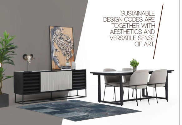 Eethoek Eetgroep Eetkamer Eettafel Stoelen 5-delig Hout Grijs Set Nieuw