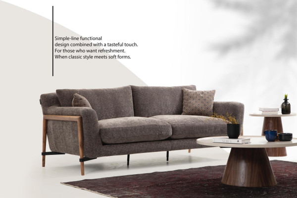 Sofa's Bankstel 3-zits fauteuil Driepersoons stof Woonkamer Grijs