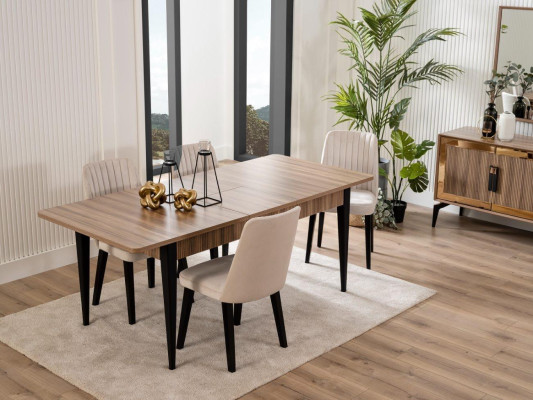 Eetkamerset Eetkamer Eettafel Set 7-delig Eetkamer Bruin Hout