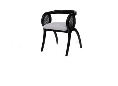 Grijze-zwarte designstoel Luxe eetkamerstoelen voor één persoon