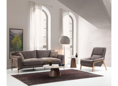 Bankstellen Bankstel 2-zits fauteuil Tweepersoons stof Woonkamer Grijs