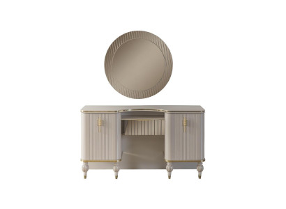 Beige make-uptafel ontwerper kaptafel kaptafel cosmetische tafel console spiegel