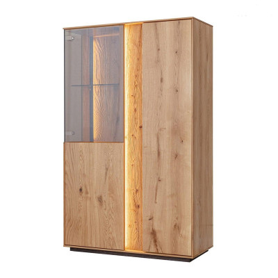 Bruine LED-vitrine Luxe dressoir Houten meubels Design glazen kasten